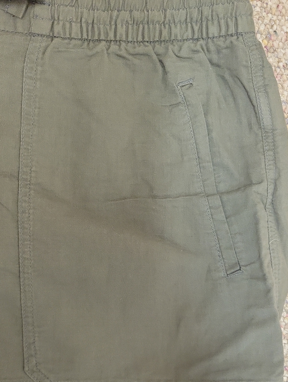 GAP Women’s Olive Drawstring Linen Bkend Shorts XXL Summer Lightweight Casual - Picture 5 of 6